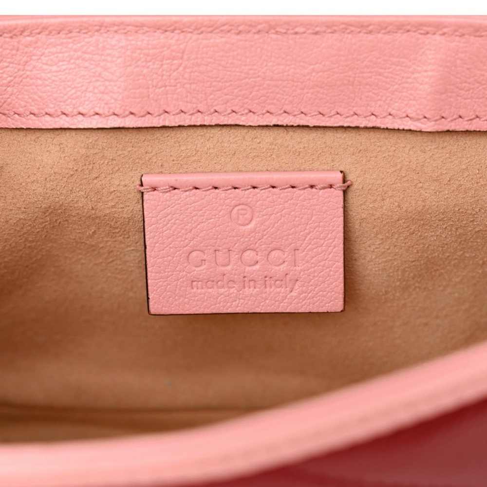 Gucci Marmont Super Mini LIMITED EDITION Burgundy and Pink Quilted Leather Bag - Picture 4 of 4